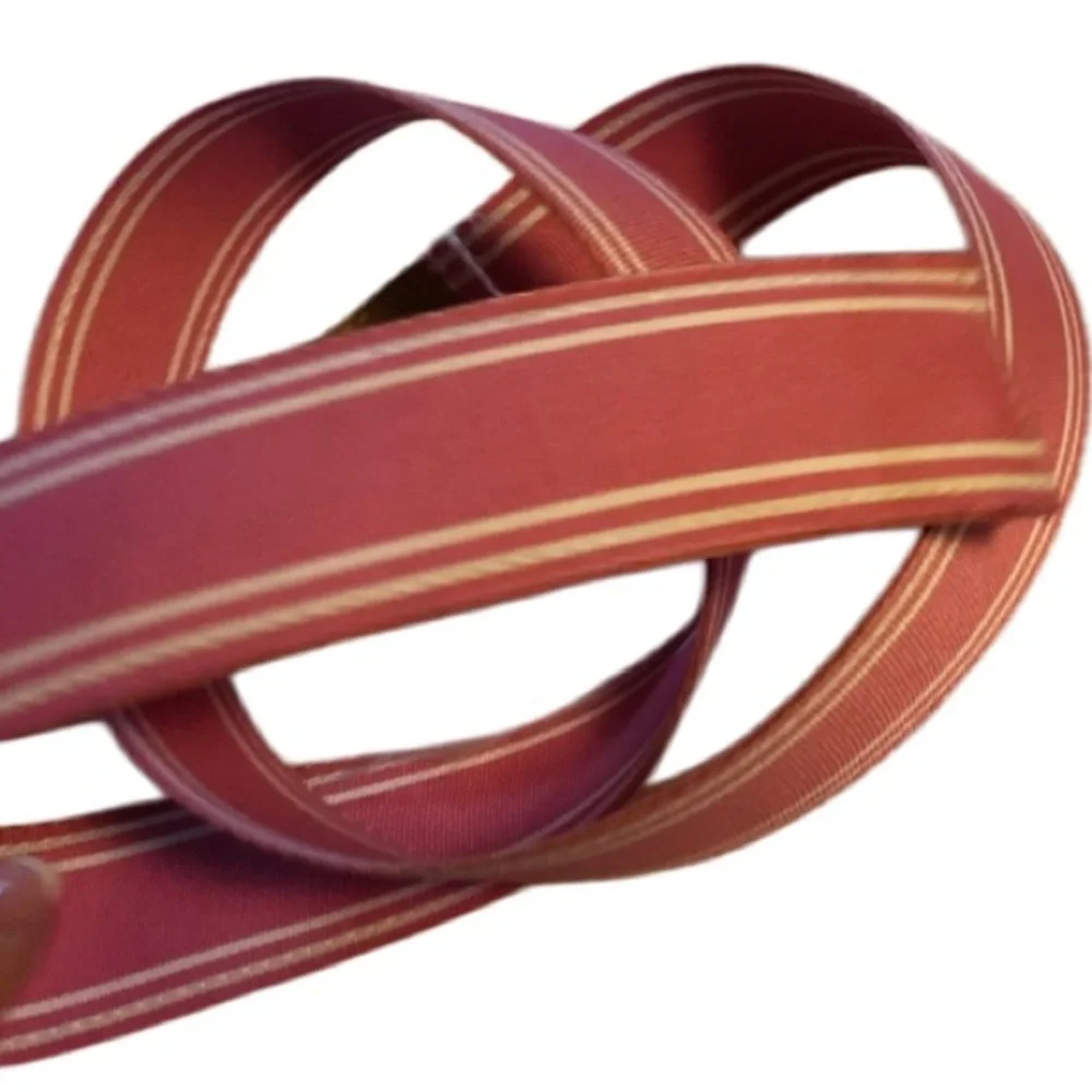 Pink and Tan Belt with Double D Ring Buckle like New